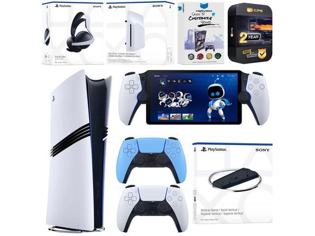Sony PlayStation 5 Pro Digital Bundle with Disc Drive, Stand, Extra Controller, Pulse Elite Headset, PlayStation Portal, MightySkins Voucher and 2...