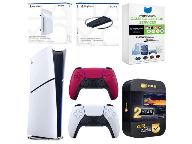 Sony PlayStation 5 Slim Digital Bundle with Disc Drive, Extra Controller, Vertical Stand, MightySkins Game Collection Services and 2 Year Extended...