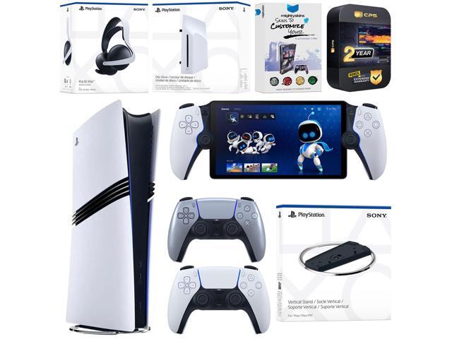 Sony PlayStation 5 Pro Digital Bundle with Disc Drive, Stand, Extra Controller, Pulse Elite Headset, PlayStation Portal, MightySkins Voucher and 2...