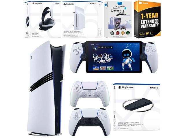 Sony PlayStation 5 Pro Digital Bundle with Disc Drive, Stand, Extra Controller, Pulse Elite Headset, PlayStation Portal, MightySkins Voucher and 1...