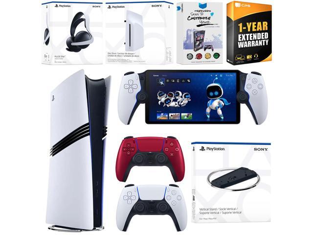 Sony PlayStation 5 Pro Digital Bundle with Disc Drive, Stand, Extra Controller, Pulse Elite Headset, PlayStation Portal, MightySkins Voucher and 1...