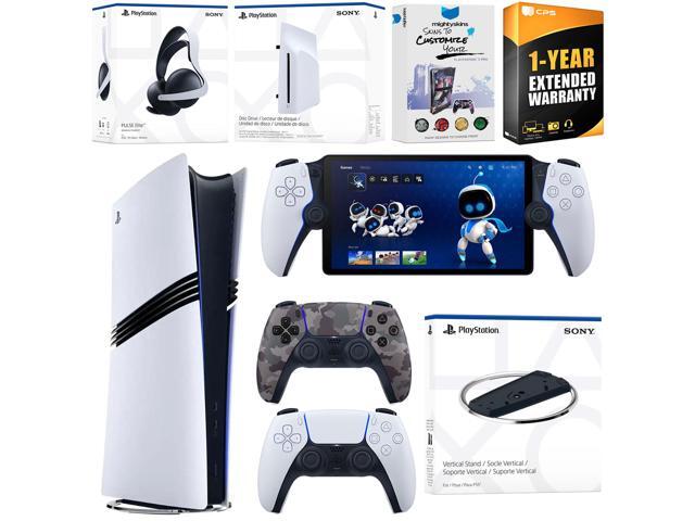 Sony PlayStation 5 Pro Digital Bundle with Disc Drive, Stand, Extra Controller, Pulse Elite Headset, PlayStation Portal, MightySkins Voucher and 1...