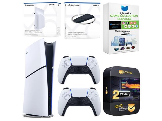 Sony PlayStation 5 Slim Digital Bundle with Disc Drive, Extra Controller, Vertical Stand, MightySkins Game Collection Services and 2 Year Extended...