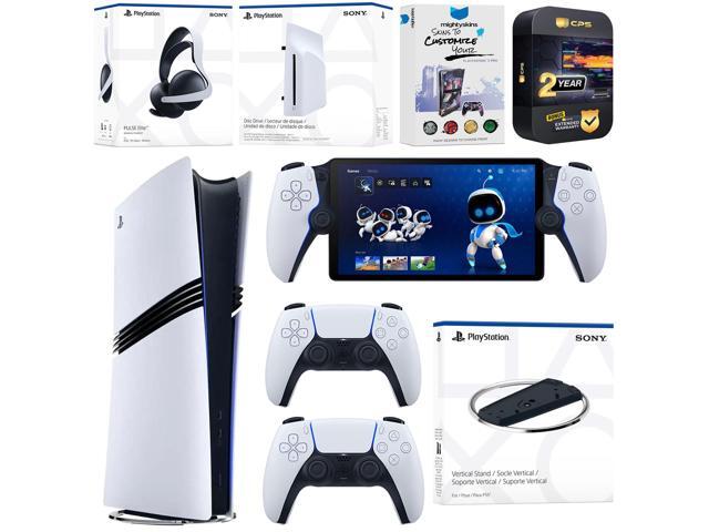 Sony PlayStation 5 Pro Digital Bundle with Disc Drive, Stand, Extra Controller, Pulse Elite Headset, PlayStation Portal, MightySkins Voucher and 2...
