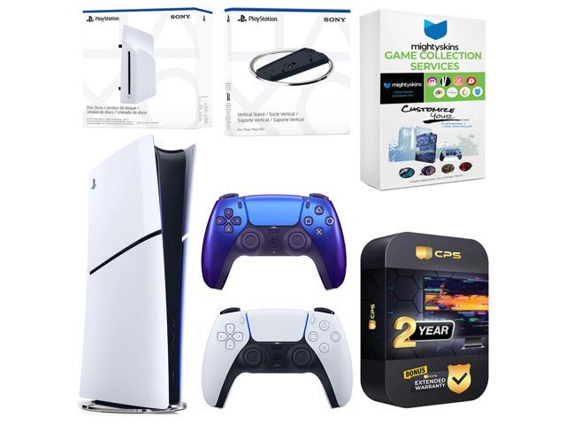 Sony PlayStation 5 Slim Digital Bundle with Disc Drive, Extra Controller, Vertical Stand, MightySkins Game Collection Services and 2 Year Extended...