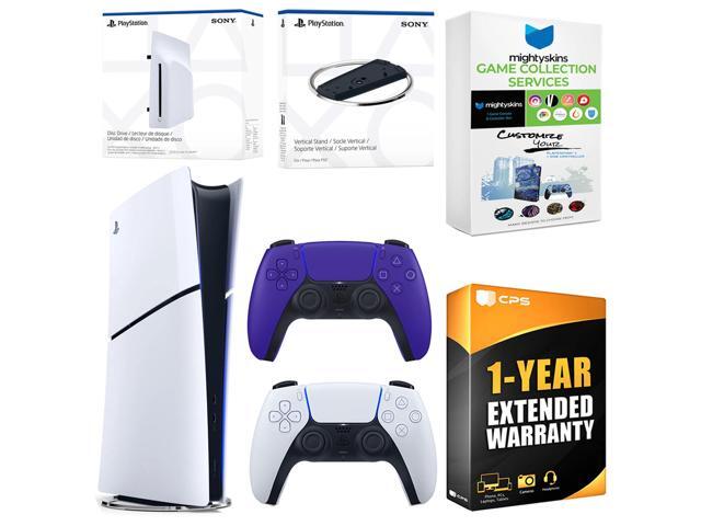 Sony PlayStation 5 Slim Digital Bundle with Disc Drive, Extra Controller, Vertical Stand, MightySkins Game Collection Services and 1 Year Extended...