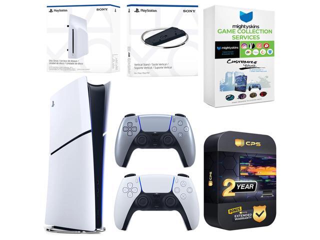Sony PlayStation 5 Slim Digital Bundle with Disc Drive, Extra Controller, Vertical Stand, MightySkins Game Collection Services and 2 Year Extended...