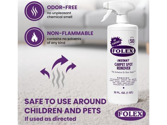 FOLEX Instant Carpet Spot Remover 32 oz Powerful Stain Remover for Carpets, Upholstery & Rugs Eliminates Pet Stains, Grease, Red Wine, Food,...