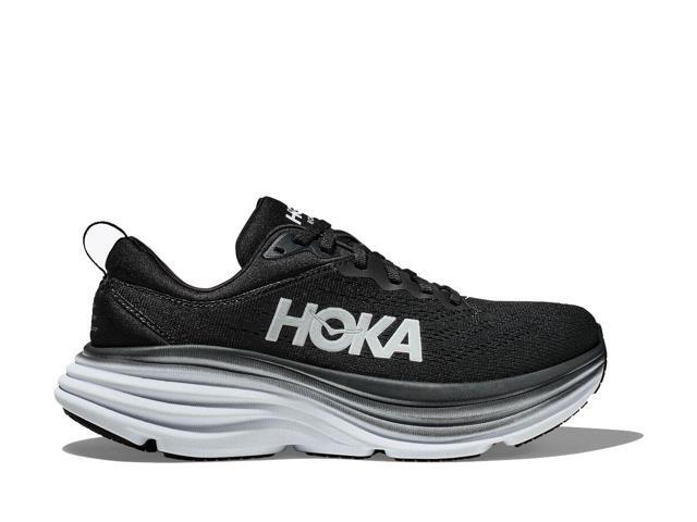Hoka Mens Bondi 8 Running Shoe - Black/White - Size 9D