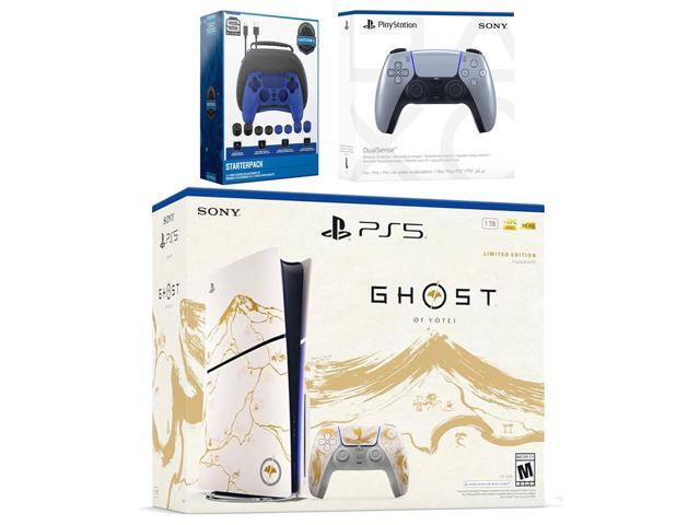 Sony PlayStation 5 Ghost of Yotei Disc Bundle + Extra Controller, Accessory Kit - Sterling Silver