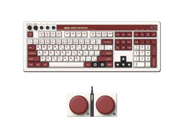 8BitDo Retro Wireless Gaming Mechanical Keyboard with Number Pad for Windows and Android - Fami Edition