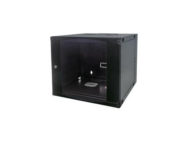 Intellinet 19' Double Section Wallmount Cabinet, 6U, 600 mm (23.6 in.) Depth, Flat Pack, Black