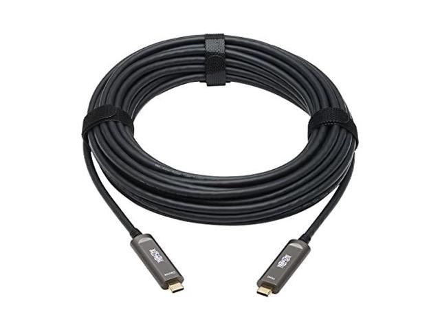 Tripp Lite USB-C Fiber (10 Gbps) Data Cable, USB 3.2 Active Optical Cable, Male to Male, Black, Plenum-Rated for in Wall & Ceiling Installations,...