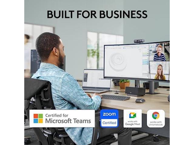 Logitech - Brio 505 Full HD Webcam with Auto Light Correction, Auto-Framing, Works with Microsoft Teams, Zoom, Google Meet - Graphite - image 5