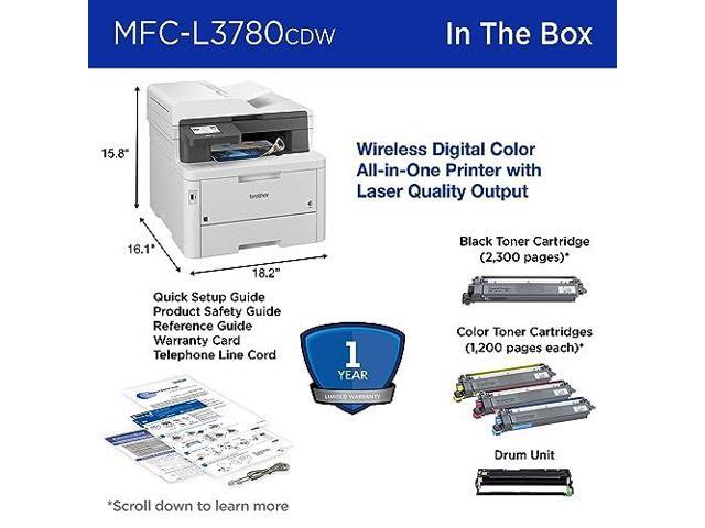 Brother - MFC-L3780CDW Wireless Digital Color All-in-One Printer with Laser Quality Output, Great for Business - White - image 10