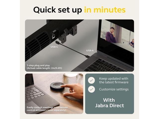 Jabra PanaCast 50 180° Panoramic 4K USB Collaboration Videobar - Grey - image 7