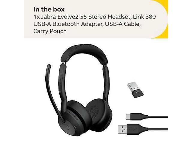 Jabra Evolve2 55 Link380a UC Stereo Headset - Black - image 9