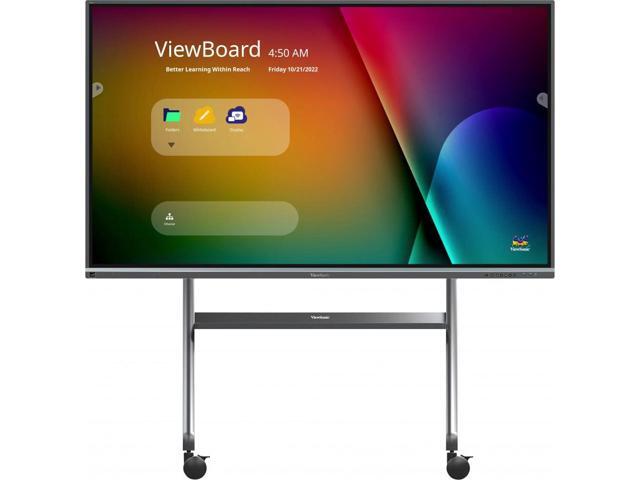 ViewSonic VB-STND-009 IFP, CDE Slim Mobile Cart for 55' to 86' - Supports 400x400mm to 1000x600mm VESA patterns - Lockable 4' 360o Caster Wheels -...