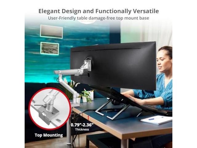 SIIG MTPRO Heavy Duty Single Monitor Desk Mount - Fully Adjustable - Holds up to 49' - 4.4lbs to 44 lbs - VESA 75mm/100mm Compatible - TAA...