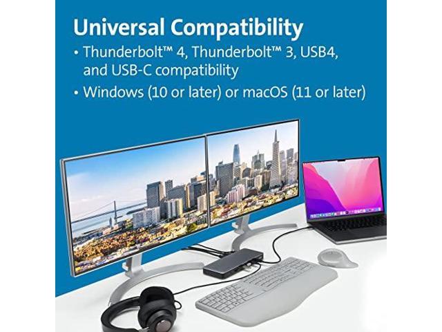 Kensington SD5760T Thunderbolt 4 Dual 4K Docking Station, 100W PD, 2 x HDMI, SD/Micro SD 4.0 Card Slots, 60Hz, for Windows Laptops and MacBook Pro...