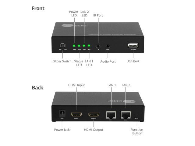 SIIG HDMI Over IP Encoder & Decoder Transceiver - TX/RX Mode Switching, Cascading, 1080p, One to One 600ft, One to Many, Many to Many via VLAN, 2X...