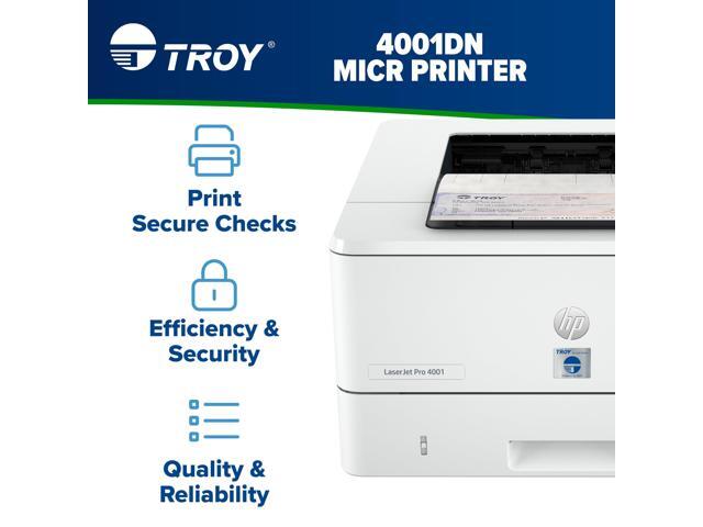 TROY 4001DN MICR Printer, Check Printing, 250 Sheet Capacity, 1 Locking Tray, 3 Trays Maximum, Up to 42ppm
