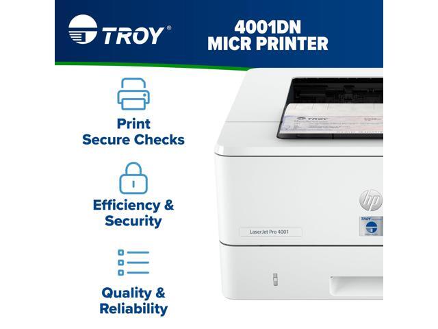 TROY 4001DN MICR Printer, Check Printing, 250 Sheet Capacity, 1 Locking Tray, 3 Trays Maximum, Up to 42ppm