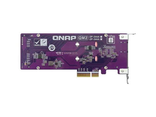 QNAP QM2-2P-344A Dual M.2 PCIe SSD Expansion Card, Supports up to Two M.2 2280/22110 Form Factor M.2 PCIe (Gen3 x4) SSDs, PCIe Gen3 x4 Host...