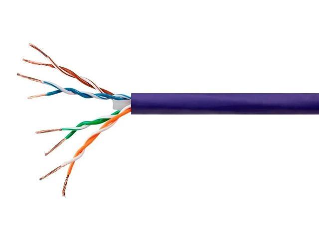 Monoprice Cat6 CMP Bulk Cable - (UL) 1000 Feet - Purple UTP, Solid, 23AWG, 550Mhz, Pure Bare Copper Wire, Plenum Reelex II, For Networking, LAN,...
