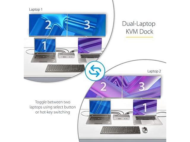 StarTech Dual-Laptop USB-C KVM Docking Station 129NUSBCKVMDOCK
