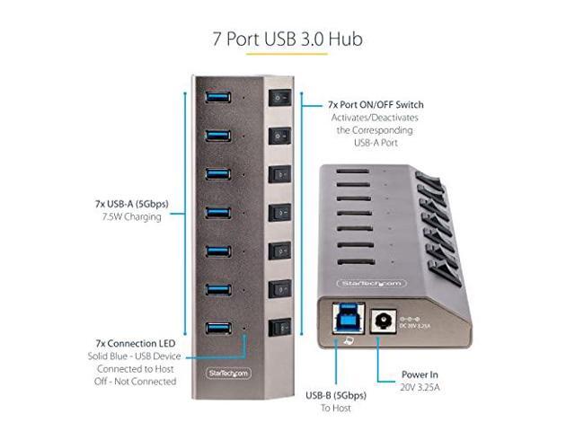 StarTech 7-Port Self-Powered USB-C 3.0 5Gbs Expansion Hub 5G7AIBSUSBHUBNA