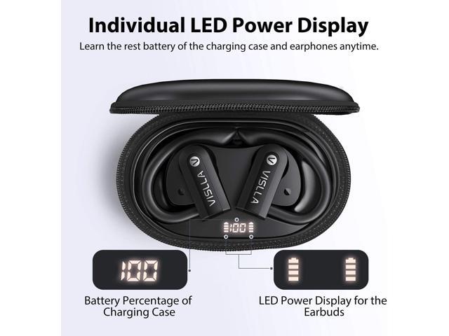 VISLLA S7 Bluetooth Earphones,True Wireless Earbuds,11 hours Super long music time,Wireless Hifi Stereo Heavy Bass,Sweatproof,Low Latency,Zipper...