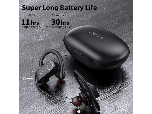 Wireless earbuds,Bluetooth earbuds,VISLLA A9S bluetoot headphones,11 hours Super long music time,Hifi Stereo Heavy Bass,Sweatproof,Low Latency,for...