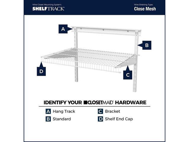 Closetmaid 2854 Shelftrack 16 inch Locking Shelf Bracket White