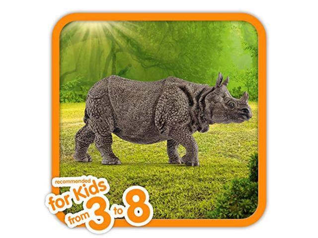 SCHLEICH Wild Life, Animal Figurine, Animal Toys for Boys and Girls 3-8 Years Old, Indian Rhinoceros