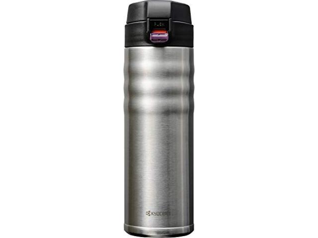 Kyocera Water Bottle 500ml Ceramic Coating Film Processing Vacuum Insulation One-touch Coffee Silver Kyocera MB-17F SS