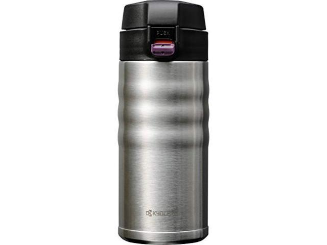 Kyocera Water bottle 350ml ceramic Coating processing Vacuum insulation One-touch type coffee Silver Kyocera MB-12F SS