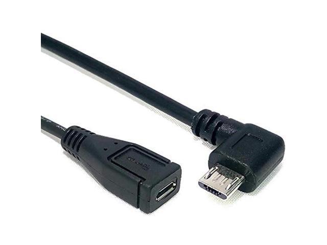 Audio Fan Conversion Adapter L-shaped microB Female-microB Male USB2.0 Black Rightward 0.2m