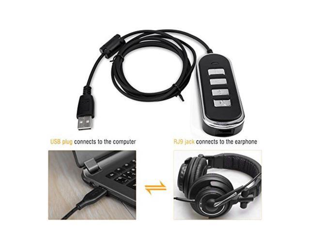 Fosa RJ9 USB Headset Jack Cable Adapter Audio Headphones Conversion Line Compatible Converter Computer Headphones Line With Control Box