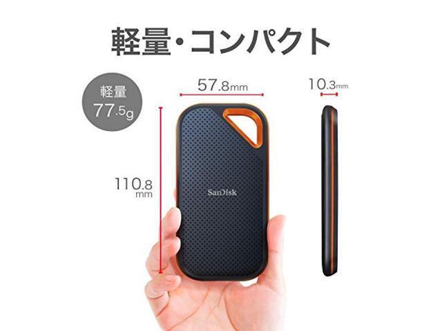 SanDisk SSD External 4TB USB 3.2 Gen 2x2 Up to 2000MB / sec Drip-proof and dust-proof SDSSDE81-4T00-GH25 Extreme Pro Portable SSD V2 Eco Package