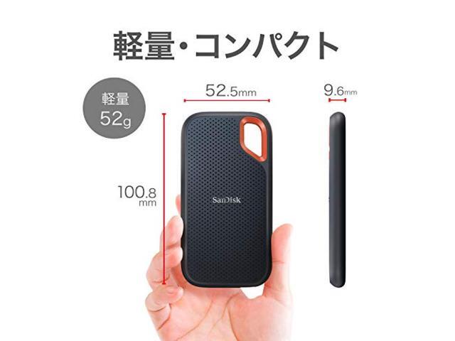 SanDisk SSD External 4TB USB3.2Gen2 Read up to 1050MB / sec Drip-proof and dust-proof SDSSDE61-4T00-GH25 Extreme Portable SSD V2 Win Mac PS4 PS5...