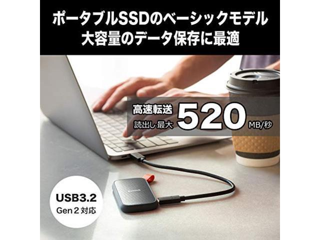 SanDisk Portable SSD 1TB USB3.2Gen2 Read up to 520MB / sec SDSSDE30-1T00-GH25 Extreme Portable Win Mac PS4 Eco Package