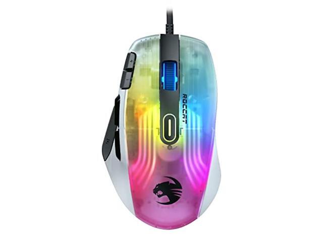roccat kone xp pc gaming mouse with 3d aimo rgb lighting, 19k dpi optical sensor, 4d krystal scroll wheel, multi-button design, wired computer...