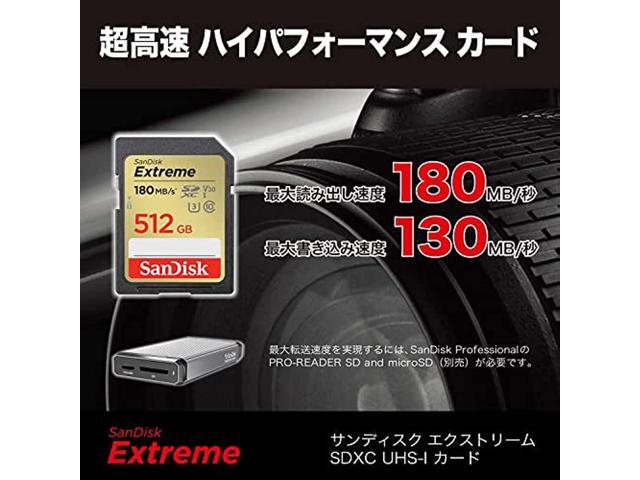 [SanDisk] SD Card 512GB SDXC Class10 UHS-I U3 V30 SanDisk Extreme SDSDXVV-512G-GHJIN New Package