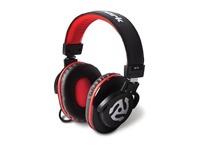Numark Closed Portable Monitoring DJ Headphones with 40mm Drivers Soft Leather Ear Pads with 3m Cable (Straight) HF175 Black & Red