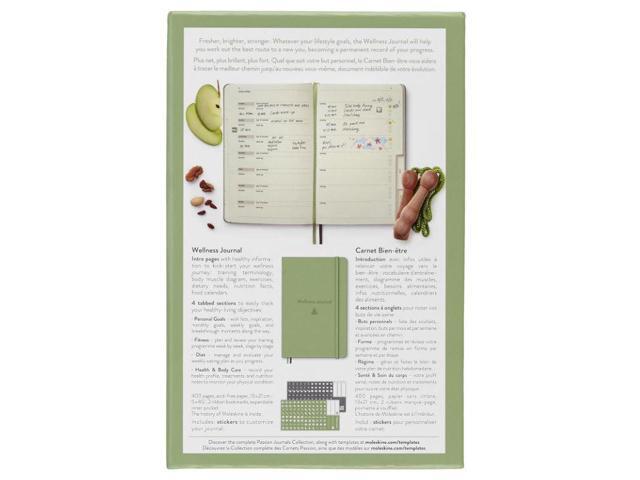 Moleskine Passion Journal, Wellness, Hard Cover, Large (5' x 8.25') Willow Green, 400 Pages