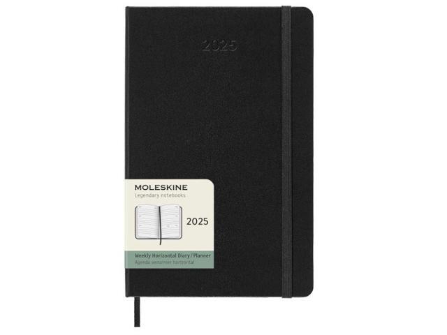 Moleskine Classic 12 Month 2025 Weekly Horizontal Planner, Hard Cover, Large (5' x 8.25'), Black, 144 pages