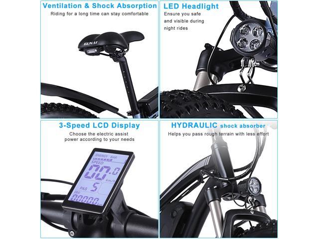 GUNAI MX02S 1000W 26 Fat Tire Electric Bike with 48V 17Ah Removable Battery
