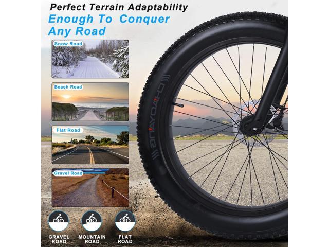 GUNAI MX02S 1000W 26 Fat Tire Electric Bike with 48V 17Ah Removable Battery