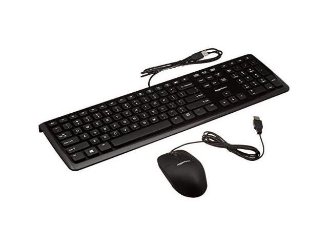AmazonBasics Wired Computer Keyboard and Wired Mouse, 10-Pack